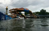 Départ du triathlon féminin des Jeux dans la Seine, le 31 juillet 2024