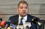 Jean-Louis Billon, membre du Parti démocratique de Côte d'Ivoire (PDCI), lors d'une conférence de presse à Abidjan, le 26 mai 2025, où il déclare sa candidature à la prochaine élection présidentielle  en octobre 2025