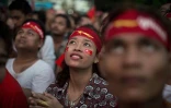 Des partisans de Aung San Suu Kyi le 9 novembre 2015 à Rangoun