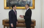 Le chef de la diplomatie américaine Marco Rubio, à gauche, et son homologue grec Giorgos Gerapetritis, le 7 octobre 2026, à Athènes en Grèce