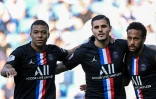 Kylian Mbappé, Mauro Icardi et Neymar, servies par un excellent Di Maria, ont marqué les 5 buts du PSG de la première période contre Le Havre AC au stade Océane, le 12 juillet 2020