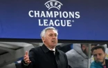 L'entraîneur italien du Real Madrid Carlo Ancelotti, lors du quart de finale aller de la Ligue des Champions face à Chelsea, le 6 avril 2022 au Stade de Stamford Bridge à Londres