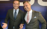 Le chef du FPÖ, Heinz-Christian Strache et le candidat du parti à la présidentielle Norbert Hofer le 24 avril 2016 à Vienne