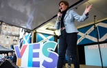 La Première ministre écossaise Nicola Sturgeon lors d'un rassemblement en faveur de l'indépendance de l'Ecosse, à Glasgow, le 2 novembre 2019