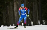 Le Russe Alexander Loginov lors de l'individuel des Mondiaux de biathlon, le 19 février 2020 à Rasen-Antholz dans les Alpes italiennes.