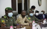 Le colonel Assimi Goïta lors d'une réunion le 22 août 2020 à Bamako