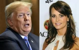Combinaison de photos créée le 20 juillet 2018, montrant le président américain Donald Trump le 18 juillet 2018 à Washington et l'ancienne playmate Karen McDougal le 6 février 2010 à Miami Beach