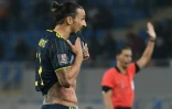 L'attaquant suédois Zlatan Ibrahimovic, lors du match contre la Géorgie, comptant pour les éliminatoires de la Coupe du monde 2022 au Qatar, le 11 novembre à Batumi