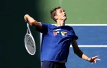 Le champion sortant de l'US Open Daniil Medvedev à l'entraînement à Flushing Meadows, le 25 août 2022  