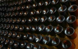 Des bouteilles de champagne à Reims, le 17 mars 2025