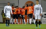 Les joueurs de Lorient fêtent le 2e but face à Rennes, le 29 novembre 2016 au stade du Moustoir