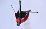 Kevin Rolland lors de la finale de ski half-pipe des JO de Pékin, terminée à la 6e place, à Zhangjiakou, le 19 février 2022