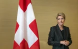 La présidente suisse Karin Keller-Sutter à Genève, le 9 mai 2025