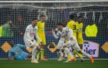 L'international marocain de Toulouse Zakaria Aboukhlal marque le 5e but de son équipe contre Nantes en finale de la Coupe de France, le 29 avril 2023 au Stade de France à Saint-Denis