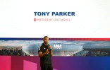 L'ex-joueur français de basket-ball Tony Parker lors de la présentation de la LDLC Arena à Décines Charpieu, près de Lyon, le 6 septembre 2022
