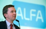 Bernd Lucke, fondateur et ancien dirigeant de l'AfD, puis fondateur d'un autre parti eurosceptique, l'ALFA ("Allianz fĂĽr Fortschritt und Aufbruch", Ă Francfort le 7 novembre 2015