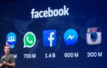 Mark Zuckerberg, fondateur de Facebook, présente une nouvelle version de la plateforme Messenger, lors du sommet F8 à San Francisco en Californie, le 25 mars 2015