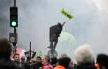 Manifestation des cheminots contre la réforme ferroviaire le 14 mars 2018 près de la Gare de l'est à Paris
