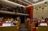Les ministres de l'Intérieur et des Sports Gérald Darmanin et Amélie Oudéa-Castera devant la commission des Lois du Sénat le 1er juin 2022