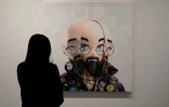 L'oeuvre "#1 Murakami Arhat, 2022" de l'artiste japonais Takashi Murakami exposée à la galerie Gagosian, le 11 mai 2022 à New York