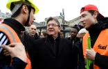 Jean-Luc Mélenchon à la manifestation des cheminots Gare de L'Est à Paris, le 3 avril 2018