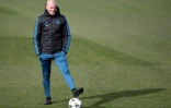 L'entraîneur du Real Zinédine Zidane lors d'un entraînement, le 13 février 2018 à Madrid