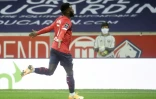 L'attaquant de Lille Jonathan Bamba fête son but contre Lyon, le 1er novembre 2020 au stade Pierre Mauroy