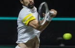 Le Français Jérémy Chardy, lors de son match face au Russe Andrey Rublev au tournoi de Rotterdam le 5 mars 2021 