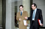 L'ancien ministre et ex-député de droite Bernard Debré (D) et l'ex-président Nicolas Sarkozy (G), le 11 janvier 1995 à Paris