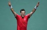 Le Canadien Vasek Pospisil vainqueur du double contre la Russie en demi-finale de Coupe Davis, le 23 novembre 2019 Ă Madrid