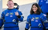 Les astronautes de la Nasa Butch Wilmore (gauche) et Suni Williams, Ă Cap Canaveral en Floride le 6 mai 2024