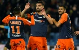 Le défenseur de Montpellier Damien Le Tallec (c) vient de marquer contre Amiens, le 30 novembre 2019 à Montpellier 