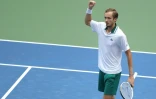 Daniil Medvedev facile vainqueur de l'Espagnol Pablo Andujar Ă l'US Open, le 3 septembre 2021 Ă Flushing Meadows