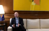 "L'UE ne souhaite pas la guerre commerciale mais elle se tient prête à réagir", a déclaré le commissaire européen, Pierre Moscovici, ici le 8 février 2018 à Athènes