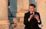 Le président français Emmanuel Macron lors d'un événement à l'Agora romaine d'Athènes, le 24 avril 2026 en Grèce