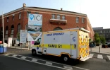 Une ambulance arrive au CHU de Reims, où une infirmière et une secrétaire médicale ont été agressées au couteau, le 22 mai 2023