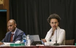 Le chef de la Commission éthiopienne des droits de l'homme Daniel Bekele et sa directrice de cabinet Albab Tesfaye présentent le rapport sur le conflit au Tigré, à Addis Abeba le 3 novembre 2021