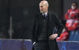 L'entraîneur du Real Madrid Zinédine Zidane lors du 8e de finale aller de Ligue des champions contre l'Atalanta, le 24 février 2021 à Bergame