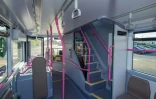 L'intérieur d'un bus "double decker" à hydrogène, le 5 novembre 2020 à Ellon, dans la région d'Aberdeen, en Ecosse