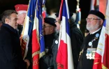 Emmanuel Macron avec des vétérans, le 7 novembre 2018 à La Flamengrie