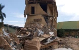 Une partie de l'école qui s'est effondrée à Jos, au Nigeria, le 12 juillet 2024
