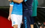 Gonzalo Higuain et Maurizio Sarri sous les couleurs napolitaines face au Club Bruges en Ligue Europa le 17 septembre 2015 au stade San Paolo de Naples