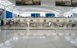 Les comptoirs Air France à l'aéroport JFK à New York, le 12 mars 2020