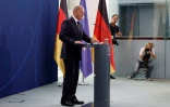 Le chancelier allemand Olaf Scholz lors d'une conférence de presse à Berlin le 18 août 2022