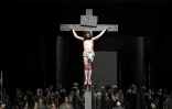 Représentation de la pièce sur le Christ au théâtre de Oberammergau, dans le sud de l'Allemagne, le 4 mai 2022