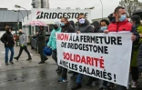 Manifestation contre la fermeture de l'usine Bridgestone le 4 octobre 2020 à Béthune (Pas-de-Calais)