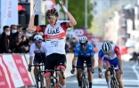 Le Slovène Tadej Pogacar vainqueur de la "Doyenne des classiques" Liège-Bastogne-Liège, le 25 avril 2021