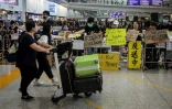 Manifestation pro-démocratie à l'aéroport international de Hong Kong le 10 août 2019 