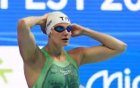 Marie Wattel grande très en vue lors du relais 4x100 m qui a apporté le bronze de l'Euro à la France, le 17 mai 2021 à Budapest