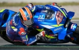 L'Espagnol Alex Rins lors des essais libres du GP de Catalogne, Ă Montmelo, le 15 juin 2019